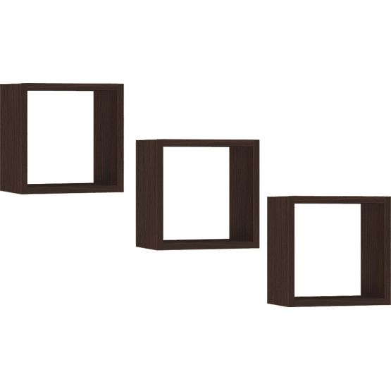 ZIDNA POLICA K 25x25cm SET 3 kom WENGE