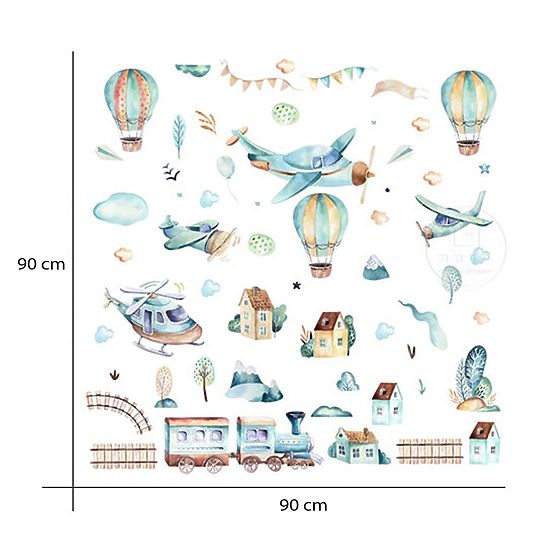 Zidne naljepnice - Avioni i baloni