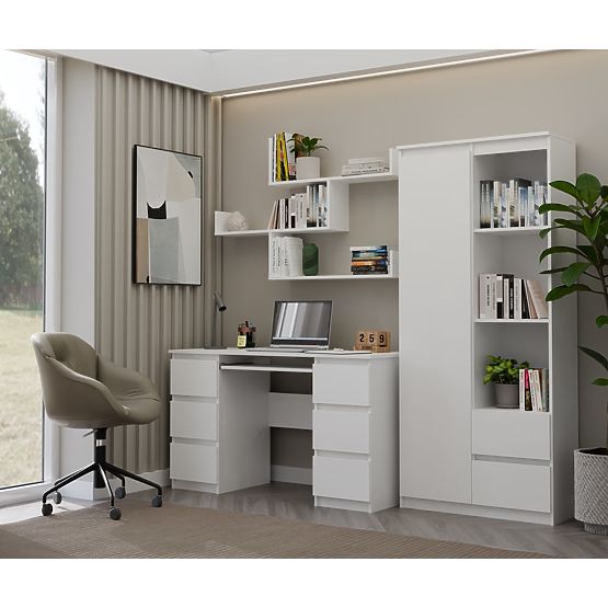 Zidne Police KOBI Za Dnevni Boravak BIJELA