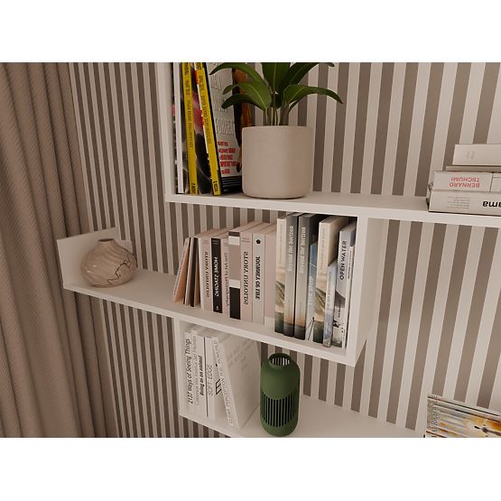 Zidne Police KOBI Za Dnevni Boravak BIJELA