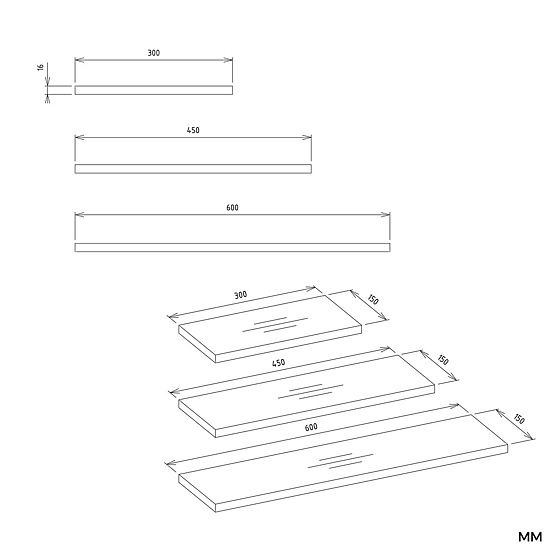 Zidne police TOBI 3P BIJELA
