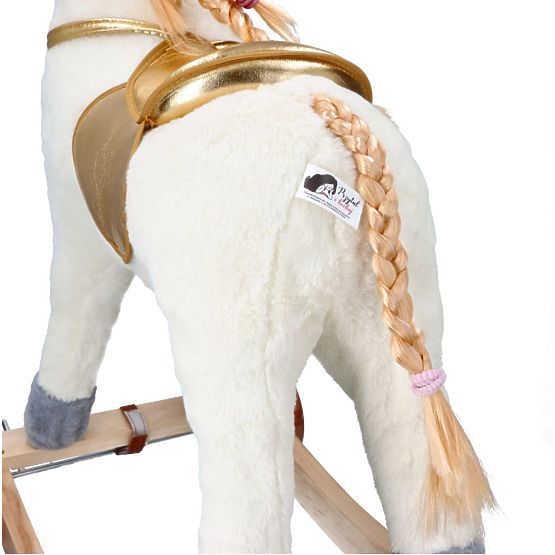 Zlatni ljuljajući jednorog s kotačima