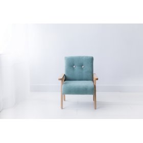 Retro dječja fotelja Velur - mint, Modelina Home