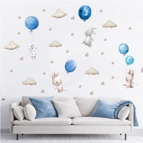 Zidne naljepnice - Zec s balonima