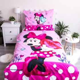 Dječja posteljina 140 x 200 cm + 70 x 90 cm Minnie srca, Sweet Home, Minnie Mouse