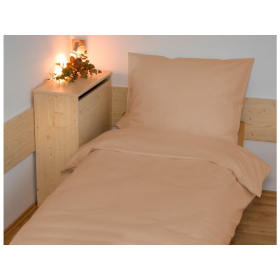 Jednobojna pamučna posteljina 140x200 cm - Bež