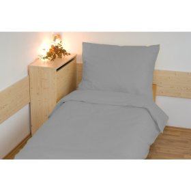 Jednobojna pamučna posteljina 140x200 cm - Svijetlo siva