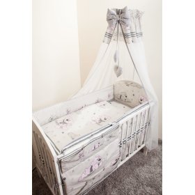 Set posteljine za dječji krevetić 120x90cm Dreamer sivi
