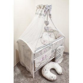 Set posteljine za dječji krevetić 120x90cm Dreamer sivi, Ankras