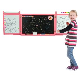 Dječja ploča od magneta / krede na zidu - ružičasta, 3Toys.com