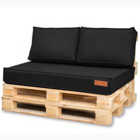 Set jastuka za namještaj od paleta - crni, FLUMI