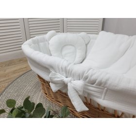 Posteljina za krevetić od pruća - bijela, TOLO