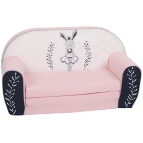 Dječji kauč Bunny Ballerina - bijelo-roza, Delta-trade