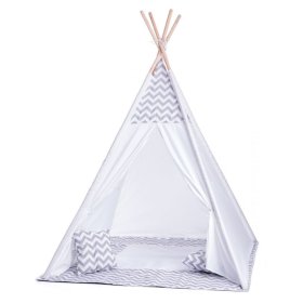 Dječji šator teepee sivo-bijeli, Woodyland Woody