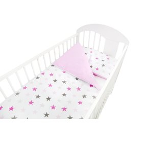 Set posteljine 135 x 100 cm Zvijezde - ružičasta