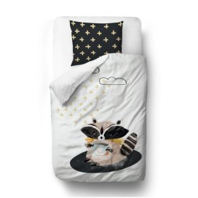 Gosp. Šumska škola posteljine Little Fox - Rakun - deka: jastuk 135 x 200 cm: 60 x 50 cm