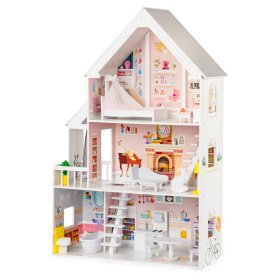 Drvena kućica za lutke, pastelna rezidencija, EcoToys