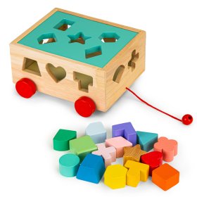 Drvena kolica za utovar s oblicima, EcoToys