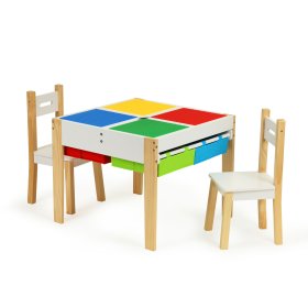 Dječji drveni stol sa stolicama Creative, EcoToys