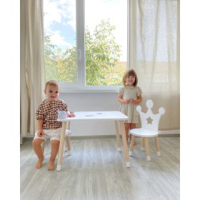 Dječji stol sa stolicama - Kruna - bijela boja, Ourbaby