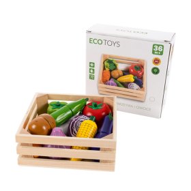 Drveno povrće u kutiji - 10 kom, EcoToys