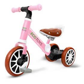 Dječji bicikl Ellie 3u1 - ružičasti, EcoToys