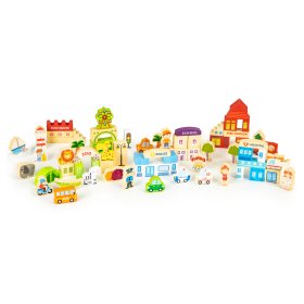 Drveni komplet - Zabavni grad 120 kom, EcoToys
