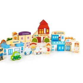 Drveni komplet - Zabavni grad 120 kom, EcoToys