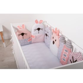 Modularna mantinela za krevetić - sivo-ružičasta, Studio Kit