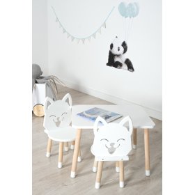 Dječji stol sa stolicama - Lisica - bijeli, Ourbaby