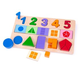 Bigjigs Toys Didaktička ploča Brojevi, boje, oblici