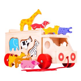 Bigjigs Toys Drveni autić sa životinjama