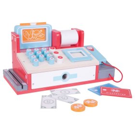 Bigjigs Toys Drvena kasa crvena, Bigjigs Toys