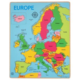 Bigjigs Toys Drvena puzzle karta Europe 25 dijelova, Bigjigs Toys