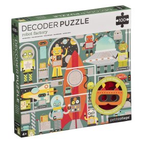 Petit Collage Puzzle roboti 100 kom sa 3D naočalama