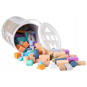 Drvene kocke u kutiji - 100 kom, EcoToys