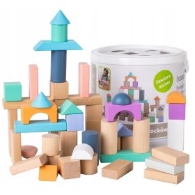 Drvene kocke u kutiji - 50 kom, EcoToys