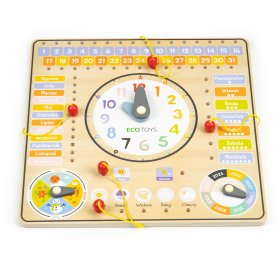 Drvena edukativna tabla - kalendar, EcoToys