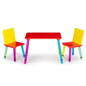 Set stol i stolice - dugine boje, EcoToys