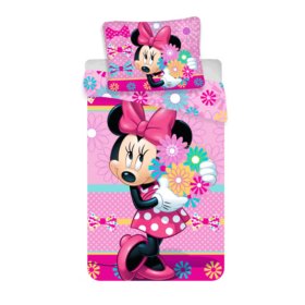 Dječja posteljina 140 x 200 cm + 70 x 90 cm cm Minnie cvijeće, Sweet Home, Minnie Mouse