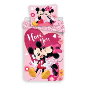 Dječja posteljina 100 x 135 cm + 40 x 60 cm Mickey and Minnie pus, Sweet Home, Mickey Mouse