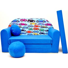 Dječji kauč Auti plavi