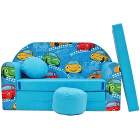 Dječji kauč Happy cars - plavi, Welox