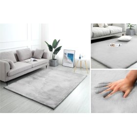 Tepih od zečje svile - svijetlo sivi