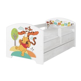 Dječji krevet s ogradicom - Winnie the Pooh i tigar - dekor norveški bor, BabyBoo, Winnie the Pooh