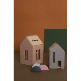 Magnetna Montessori drvena kućica - roza