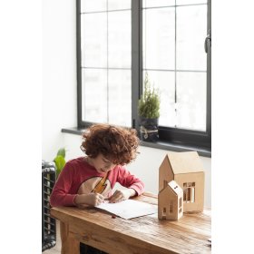 Magnetna Montessori drvena kućica - prirodna, OKT