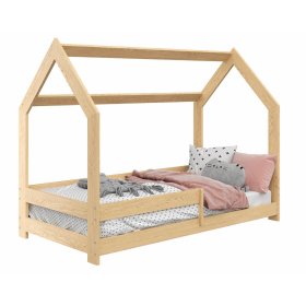 Krevet u obliku kuće Laura s ogradom 160 x 80 cm - prirodna boja, Magnat