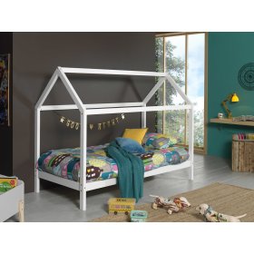 Dječji krevet u obliku kućice Dallas Hip - bijeli, VIPACK FURNITURE