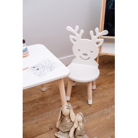 Dječji stol sa stolicama - Jelen - bijela boja, Ourbaby